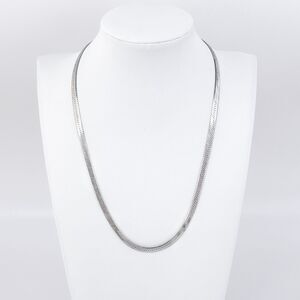 Vintage Italy Sterling Silver 925 4.3mm Herringbone Necklace 18"